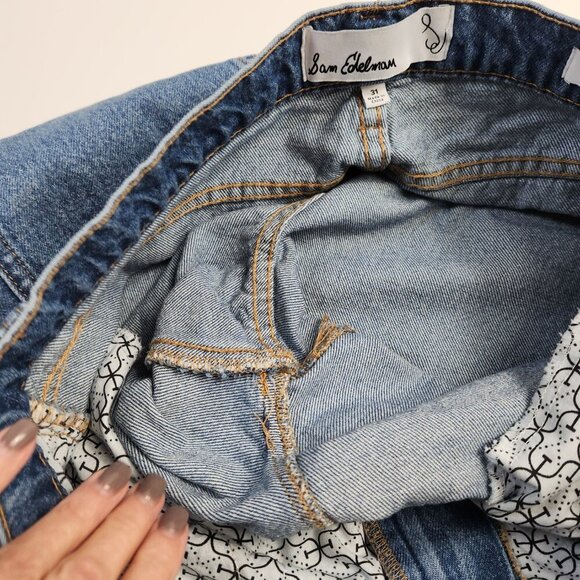 Sam Edelman Women's Blue Yaro High Rise 90's Pinched Waist Jeans Size 31 - Picture 9 of 15